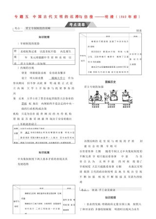 （全国通史版）高考历史总复习 专题五 中国古代文明的迟滞与彷徨——明清（前）学案-人教版高三全册历史学案