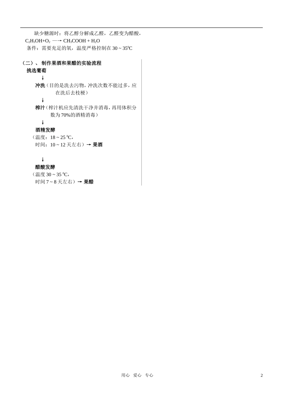 高中生物《果酒和果醋的制作》学案5 人教版选修1_第2页