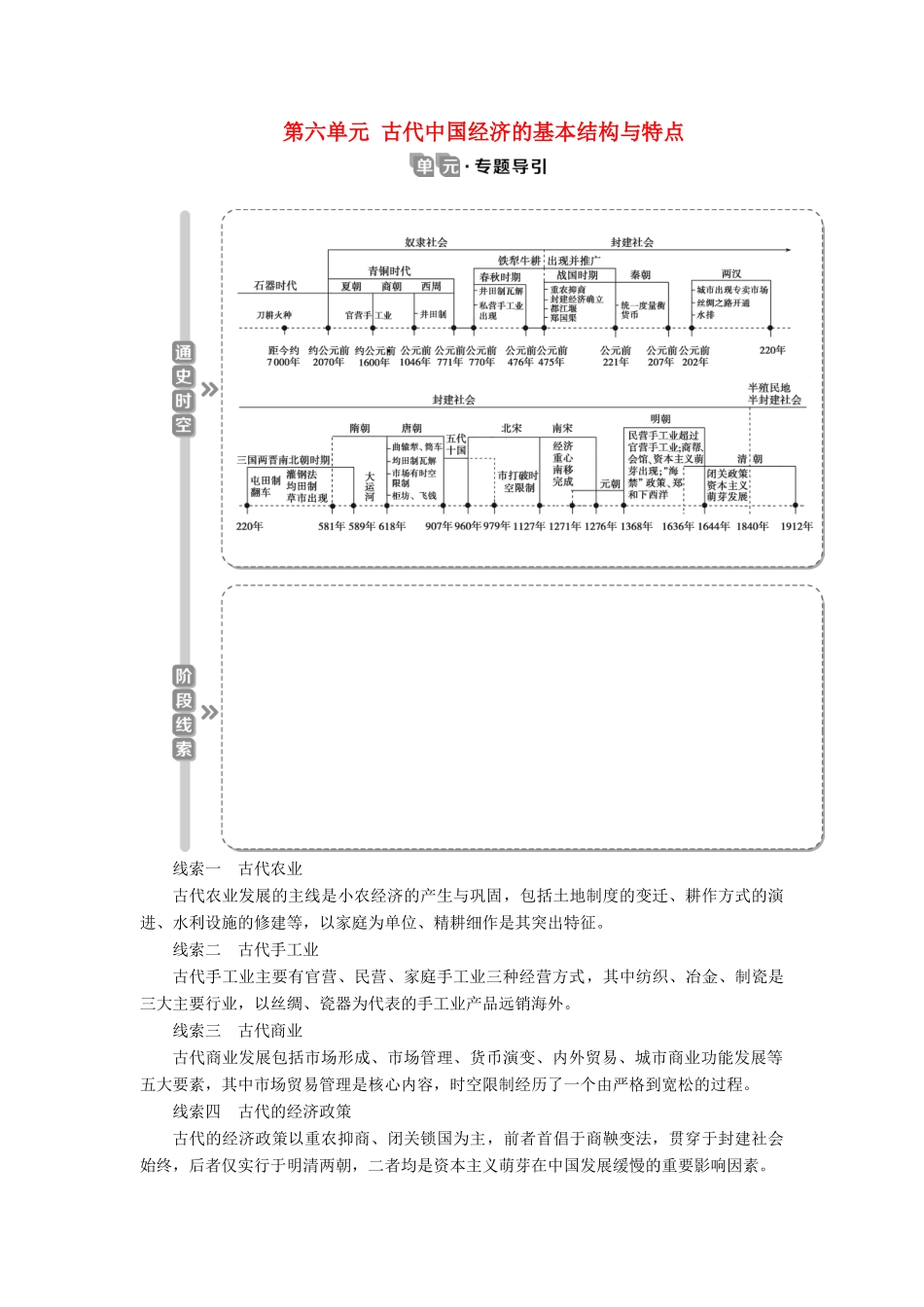 （选考）新高考历史一轮复习 第六单元 古代中国经济的基本结构与特点 第18讲 古代中国的农业和手工业学案 新人教版-新人教版高三全册历史学案_第1页