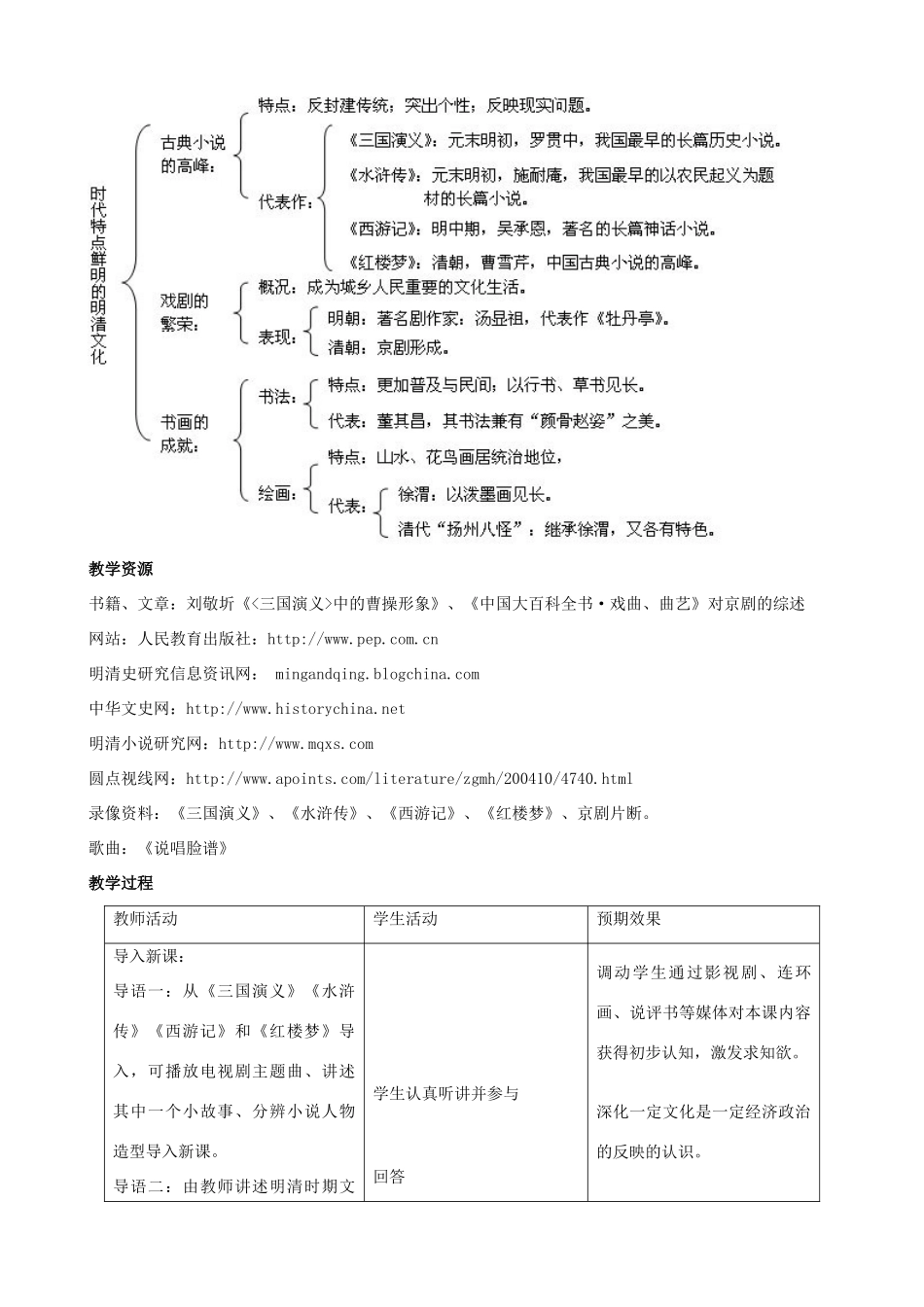 2014-2015学年七年级历史下册 第22课 时代特点鲜明的明清文化（二）教案 新人教版_第3页