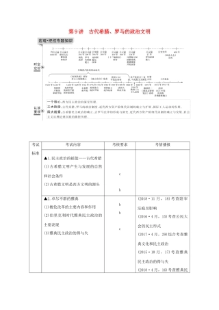 （浙江选考）高考历史一轮复习 专题四 第9讲 古代希腊、罗马的政治文明学案-人教版高三全册历史学案