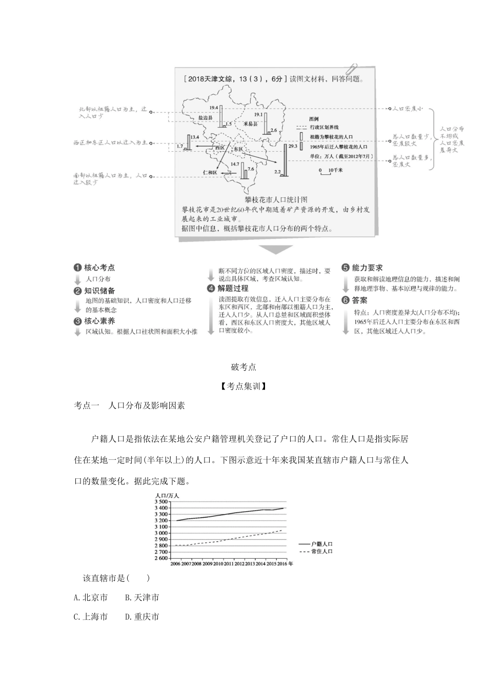 （5年高考3年模拟A版）天津市高考地理总复习 专题七 人口与环境学案（含解析）-人教版高三全册地理学案_第2页