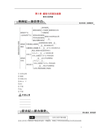 高中物理 第5章 磁场与回旋加速器章末分层突破学案 沪科版选修3-1-沪科版高二选修3-1物理学案