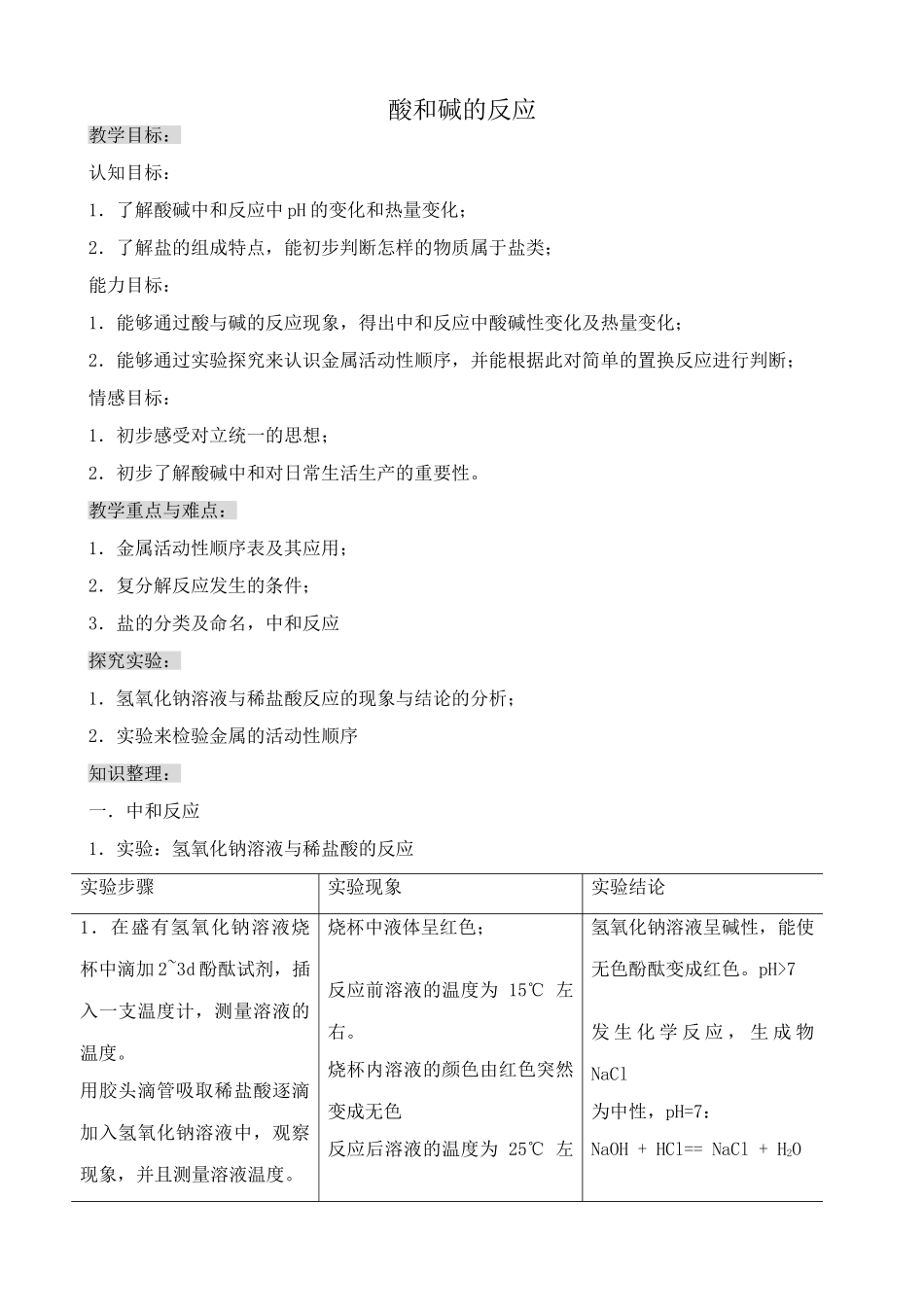 沪教版九年级化学酸和碱的反应1_第1页