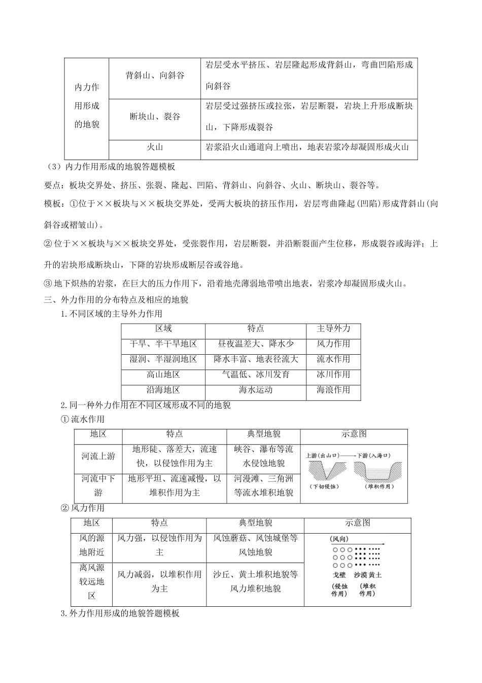 高考地理二轮复习微专题要素探究与设计 专题4.1 地形学案-人教版高三全册地理学案_第3页