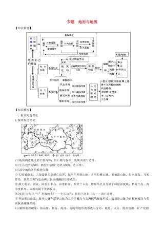 高考地理二轮复习微专题要素探究与设计 专题4.1 地形学案-人教版高三全册地理学案