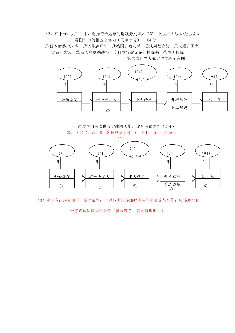 2011年中考历史热点复习世界大战教案 人教新课标版_第3页