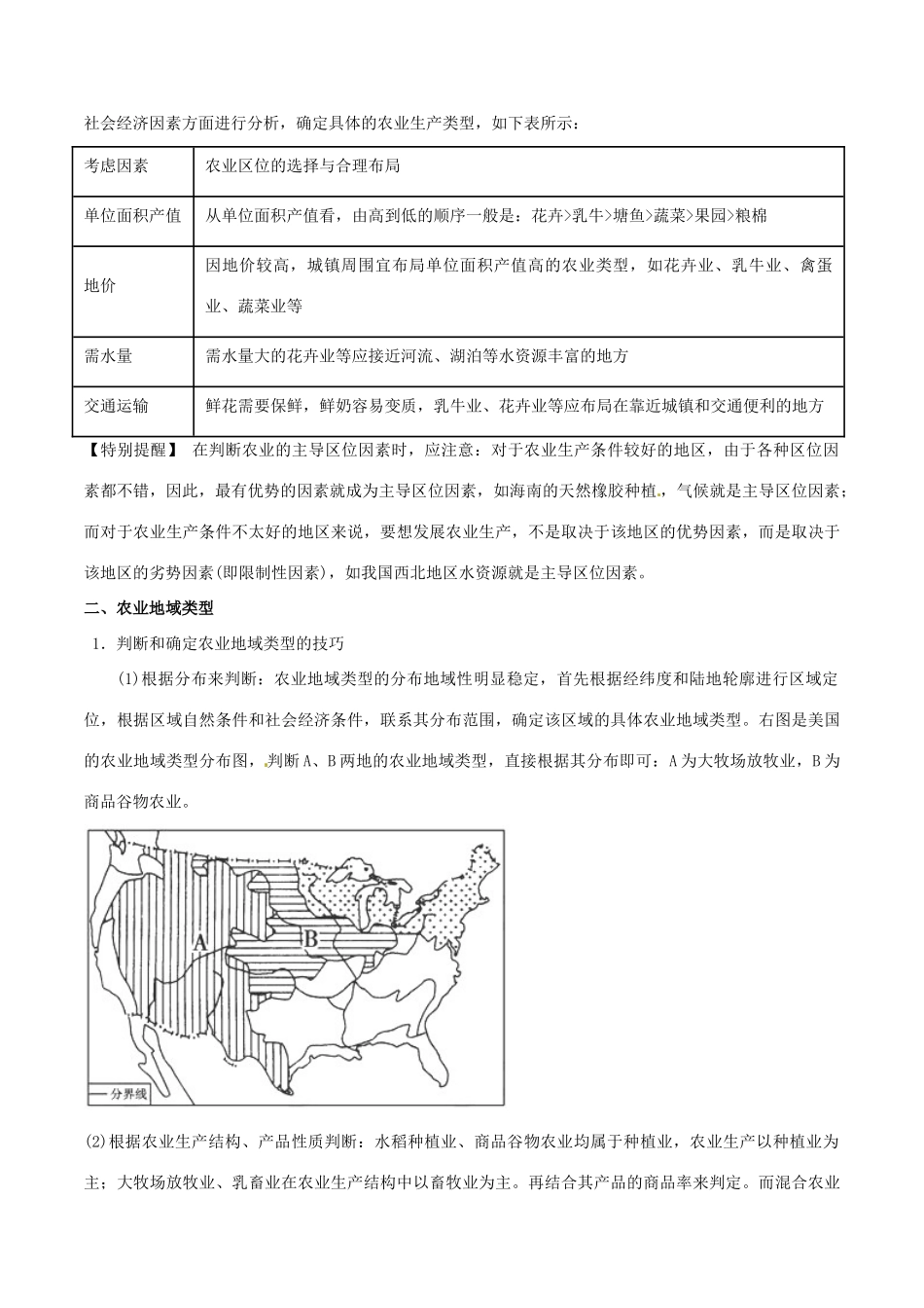 高考地理二轮复习 专题10 农业生产活动讲学案（含解析）-人教版高三全册地理学案_第2页