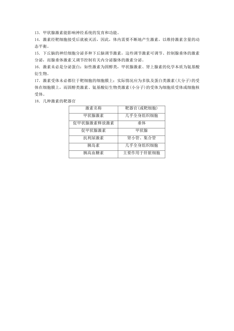 高中生物 第二章 动物生命活动的调节章末整合提升学案 浙科版必修3-浙科版高一必修3生物学案_第3页