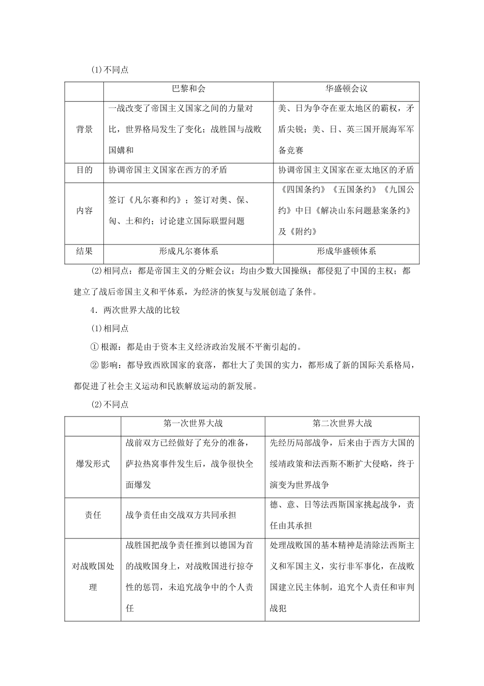 （通史版）新高考历史一轮复习 选修部分 第十七单元 20世纪的战争与和平学案 人民版-人民版高三选修历史学案_第2页