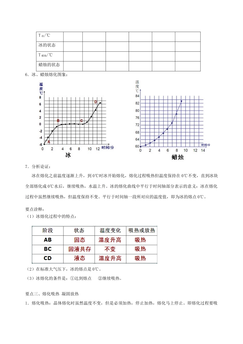 学年八年级物理上册 2.3熔化和凝固学案 （新版）苏科版-（新版）苏科版初中八年级上册物理学案_第3页
