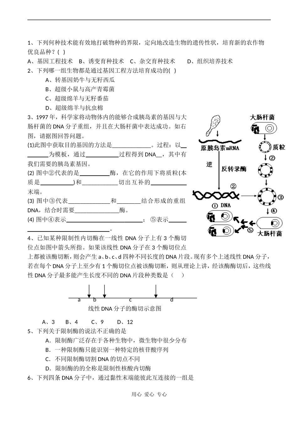 高中生物：《转基因生物和转基因食品》学案 中图版必修2_第3页