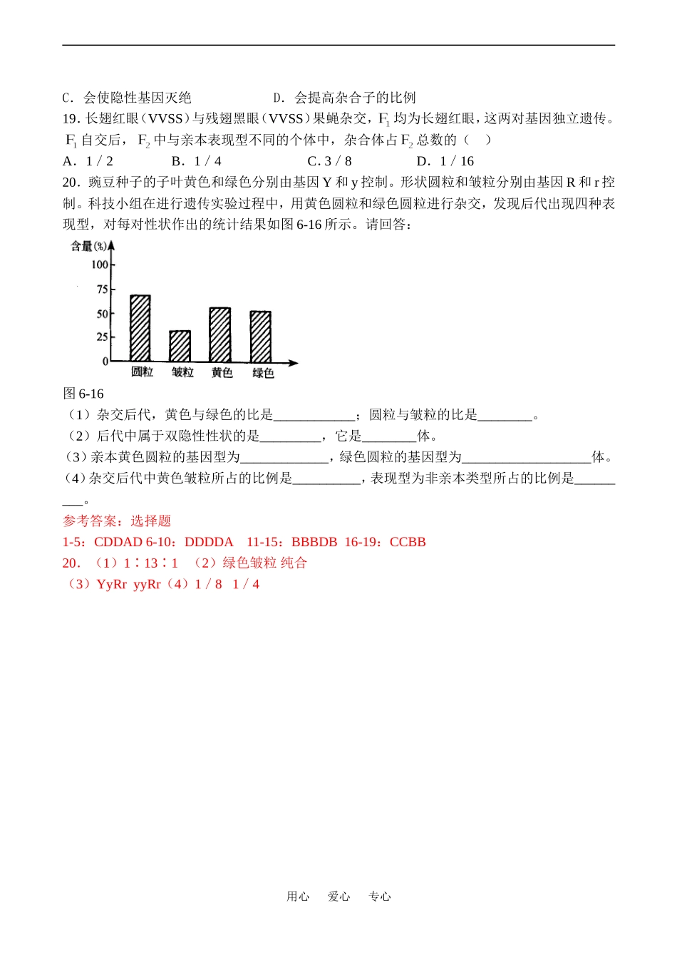 高中生物孟德尔的豌豆杂交实验（二） 练习 3人教版必修二_第3页
