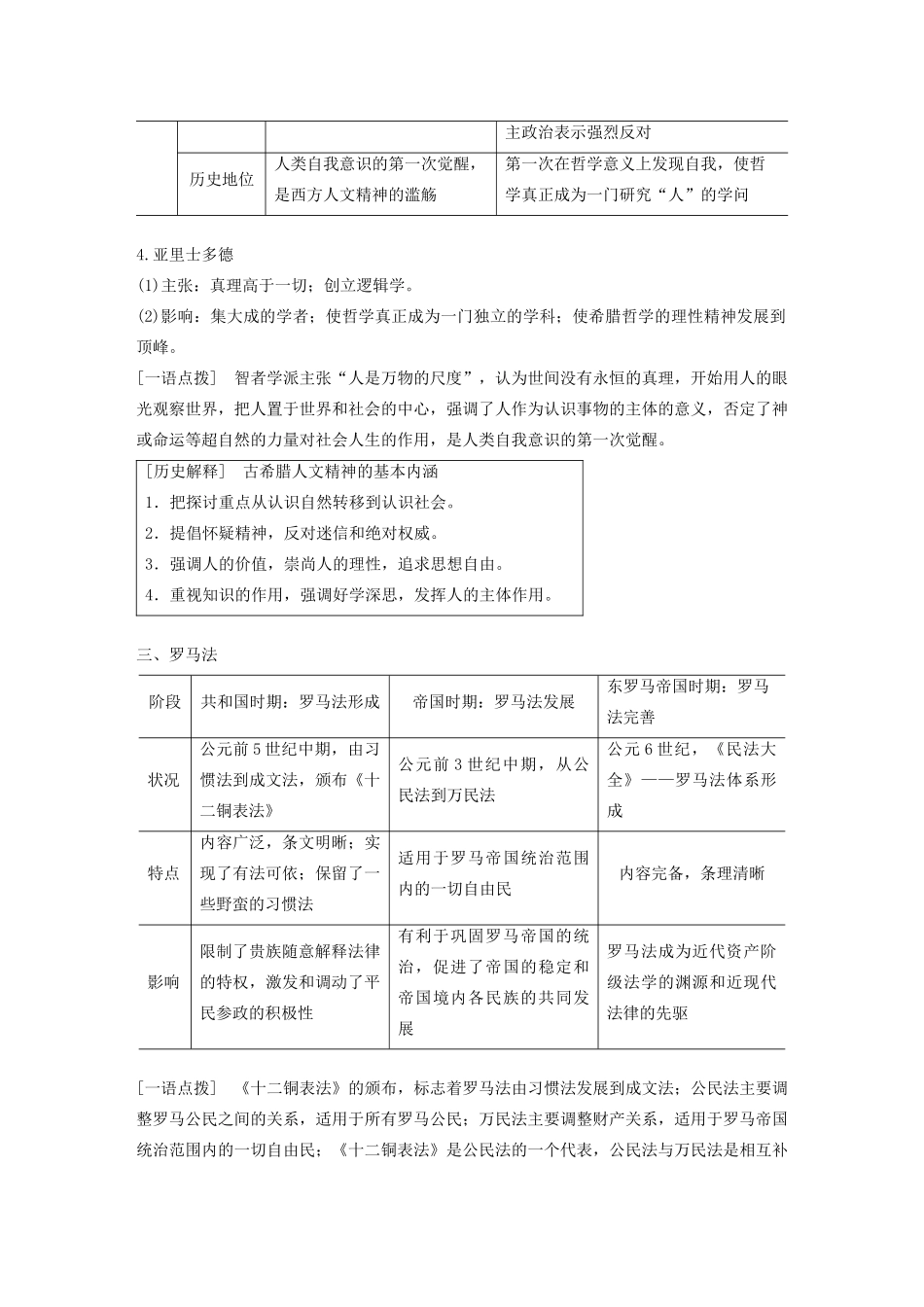 （新课标）高考历史大二轮复习 第四单元 世界古代、近代史 专题九 古代希腊、罗马文明学案 新人教版-新人教版高三全册历史学案_第3页
