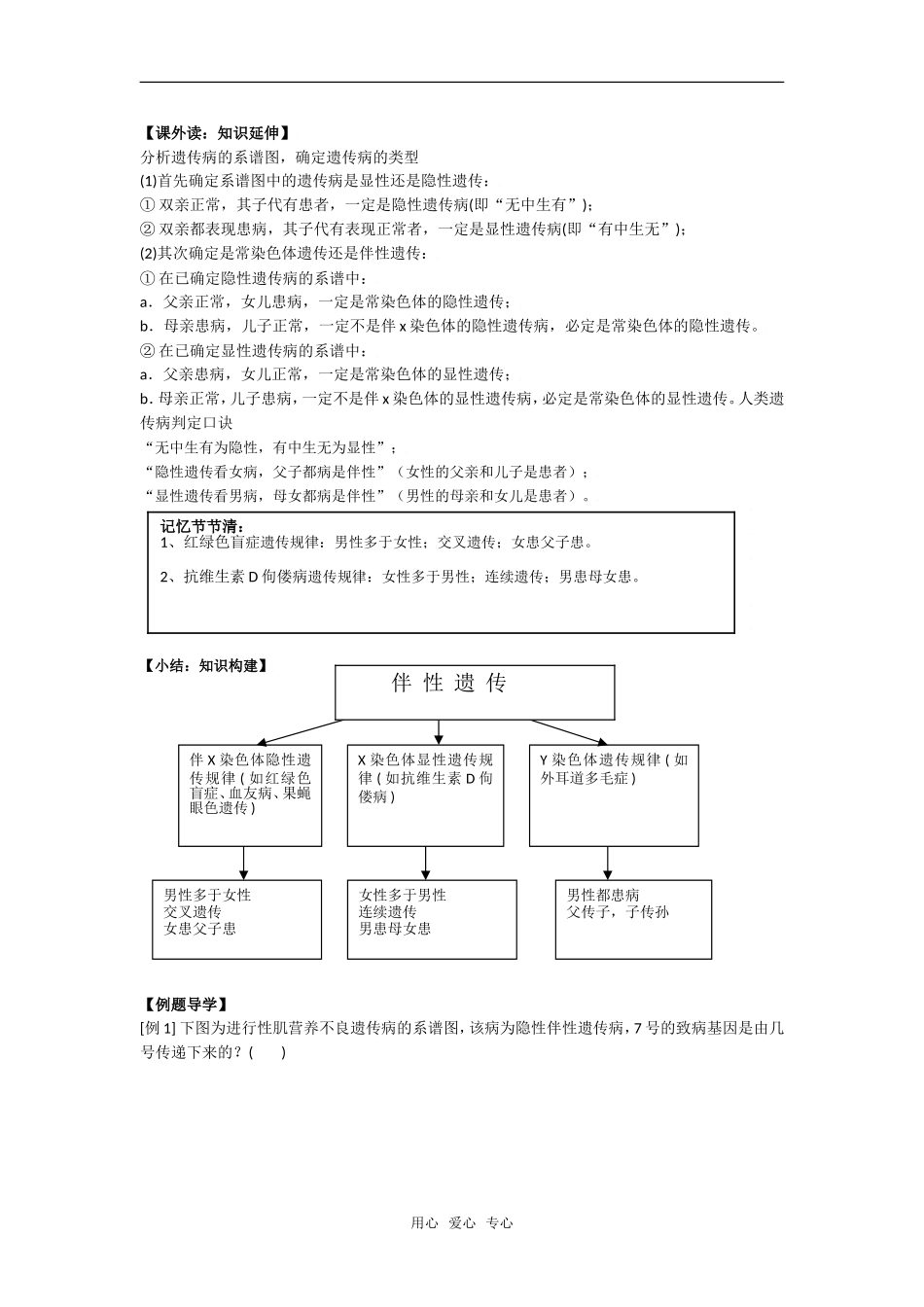 高中生物《伴性遗传》教学案新人教版必修2_第2页
