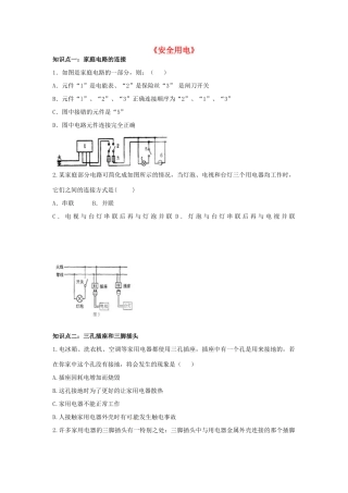 中考物理 安全用电复习导学案 新人教版-新人教版初中九年级全册物理学案