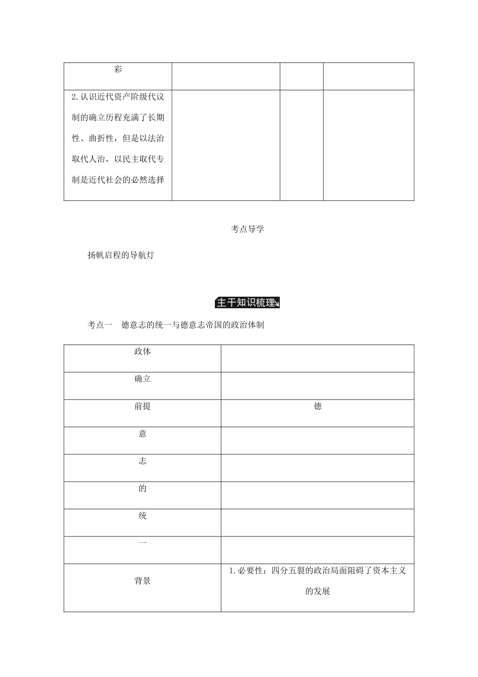 （江苏专版）高考历史总复习 第三单元 近代西方资本主义政治制度的确立与发展 第6讲 民主政治在欧洲大陆的扩展学案-人教版高三全册历史学案_第2页