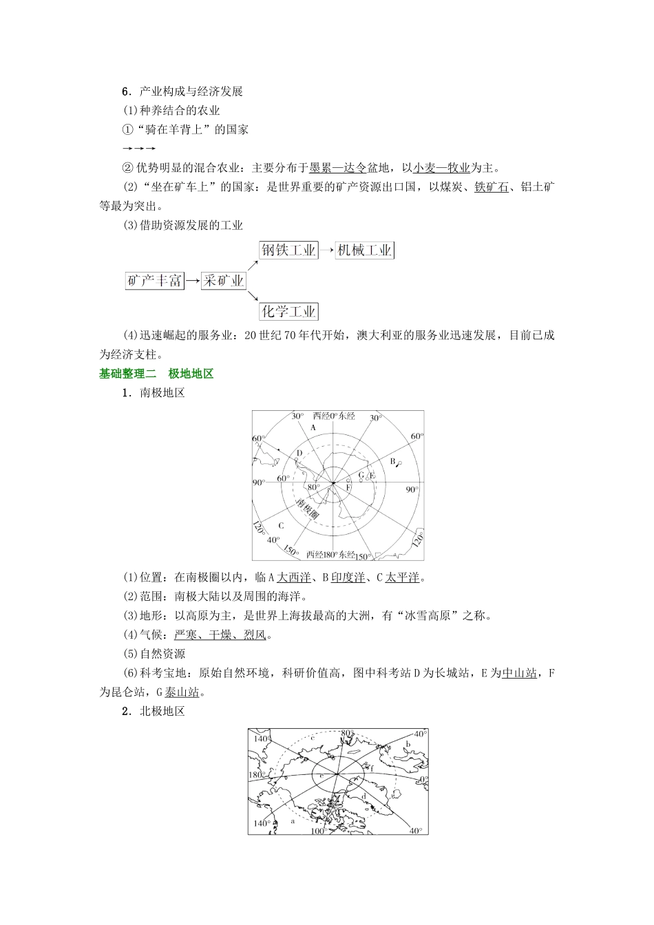 高考地理大一轮复习 第3部分 世界地理 第2章 世界地理分区和主要国家 第7讲 澳大利亚 两极地区学案-人教版高三全册地理学案_第3页