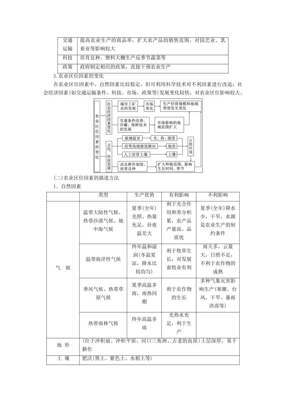 高考地理一轮复习 第2部分 人文地理 第七章 生产活动与地域联系学案 中图版-中图版高三全册地理学案_第2页