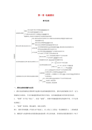 高中物理 第一章 电磁感应章末总结学案 粤教版选修3-2-粤教版高二选修3-2物理学案
