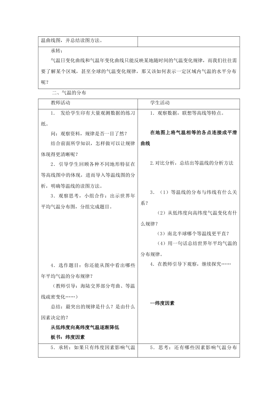 2014秋七年级地理上册 第三章 第二节 气温的变化与分布教案3 （新版）新人教版_第3页