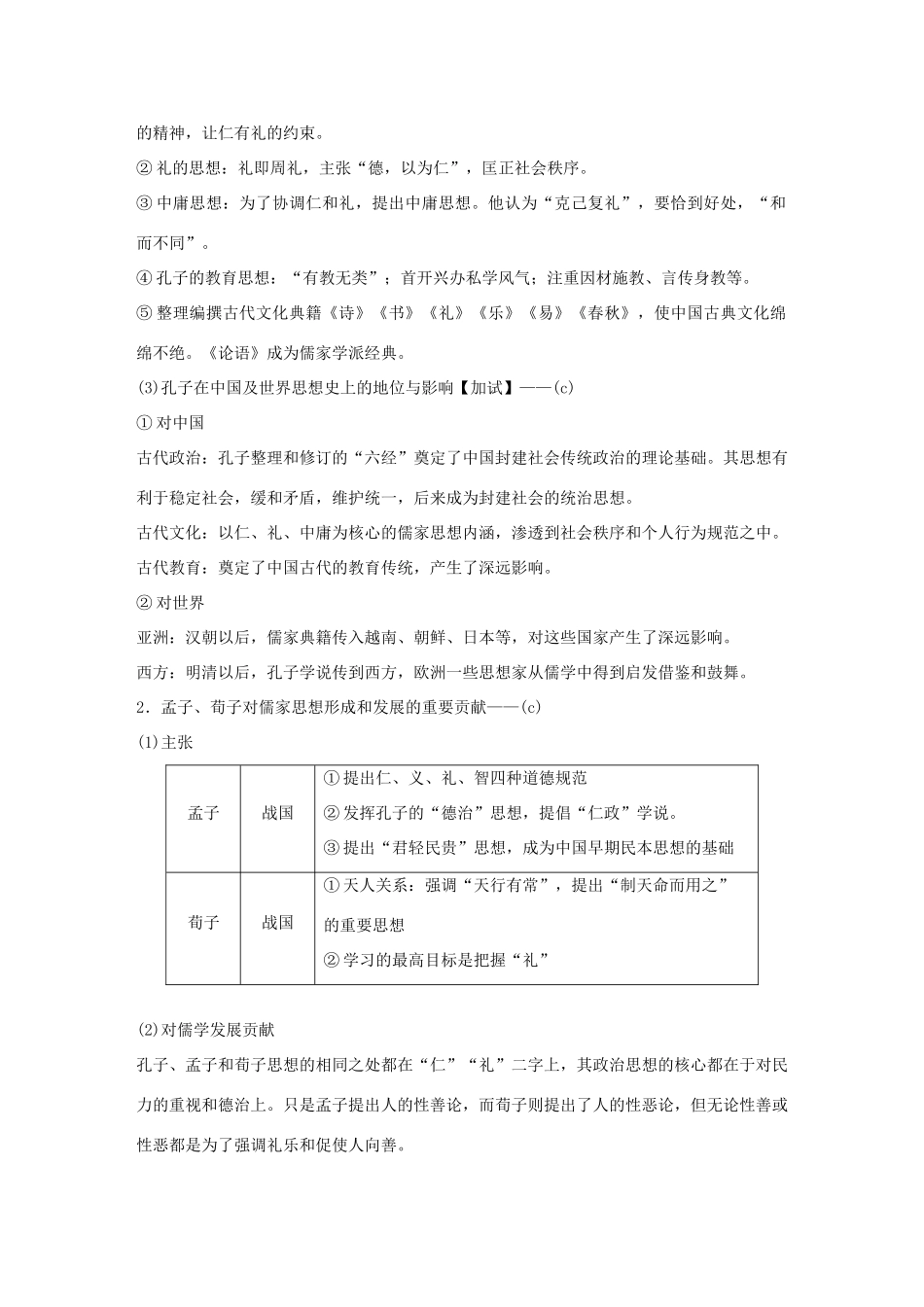 （浙江选考）高考历史二轮专题复习 板块一 古代的中国和世界 专题4 中国传统文化主流思想的演变与古代中国的科技文化学案-人教版高三全册历史学案_第2页