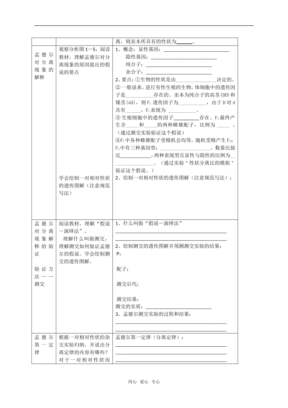 高中生物 全套学案 新人教版必修2_第3页