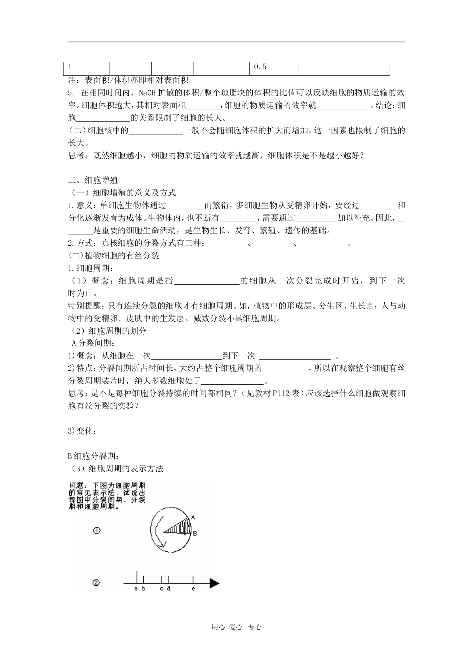 高中生物：5.1《细胞增殖》学案（苏教版必修1）_第2页