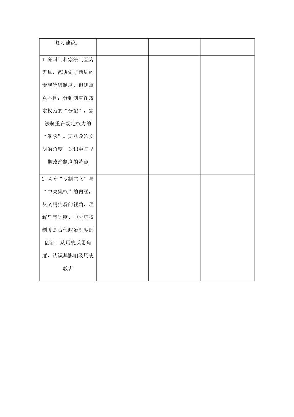 （江苏专版）高考历史总复习 第一单元 古代中国的政治制度 第1讲 西周时期的政治制度和秦朝中央集权制度的形成学案-人教版高三全册历史学案_第2页