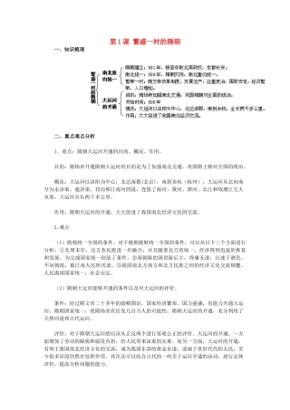 2015七年级历史下册 第1课 繁盛一时的隋朝教材解析 新人教版