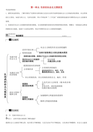 春中考政治 考点梳理复习 八下 第一单元 生活在社会主义国家里学案 湘教版-湘教版初中九年级全册政治学案