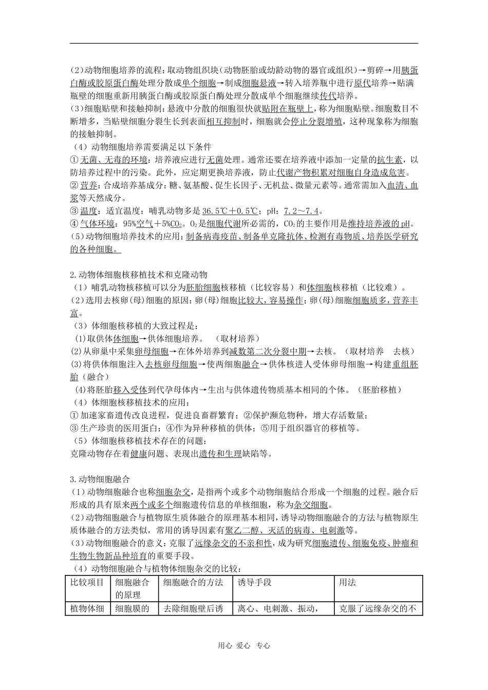 高中生物：专题2《细胞工程》学案（新人教版选修3）_第3页