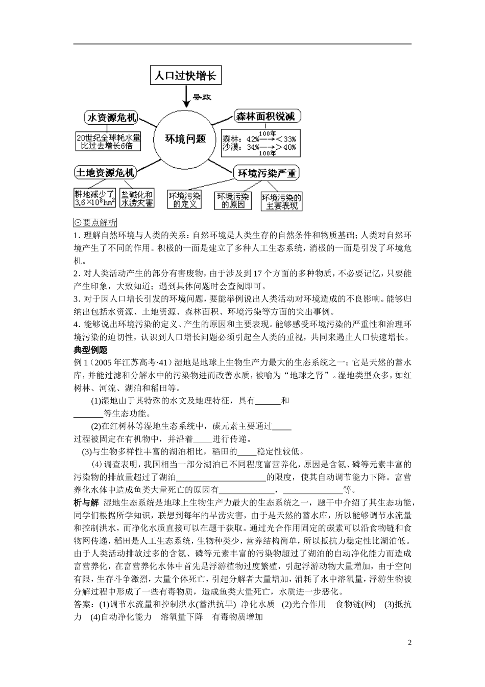 高中生物《人类影响环境》学案3 苏教版必修3_第2页