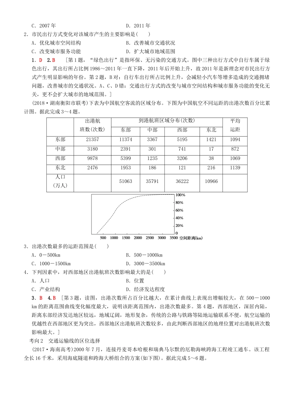高考地理一轮复习 第二十三讲 交通运输布局及其对区域发展的影响讲练结合学案-人教版高三全册地理学案_第3页
