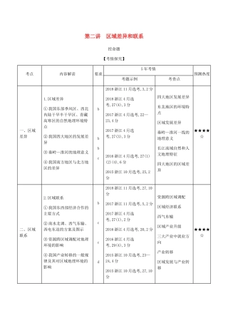 （5年高考3年模拟A版）浙江省高考地理总复习 专题十 第二讲 区域差异和联系学案（含解析）-人教版高三全册地理学案