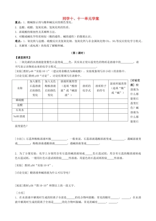 江苏省南京市第六中学九年级化学 第十、十一单元学案 人教版