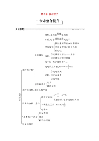 高中物理 第5章 波与粒子章末整合提升学案 鲁科版选修3-5-鲁科版高二选修3-5物理学案