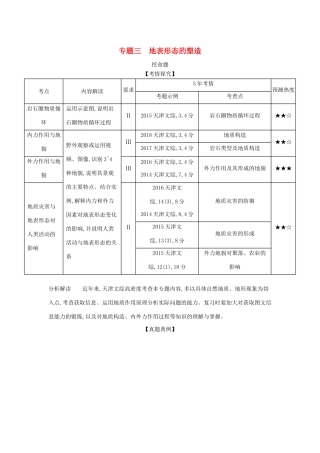 （A版）天津市高考地理总复习 专题三 地表形态的塑造学案（含解析）-人教版高三全册地理学案