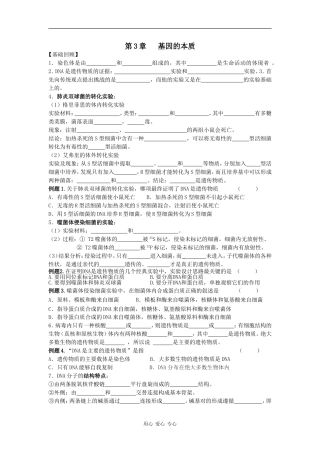 高中生物《基因的本质》复习教学案
