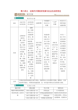 案）高考历史一轮总复习 第八单元 近现代中国经济发展与社会生活的变迁 28 近代中国经济结构的变动学案（含解析）-人教版高三全册历史学案