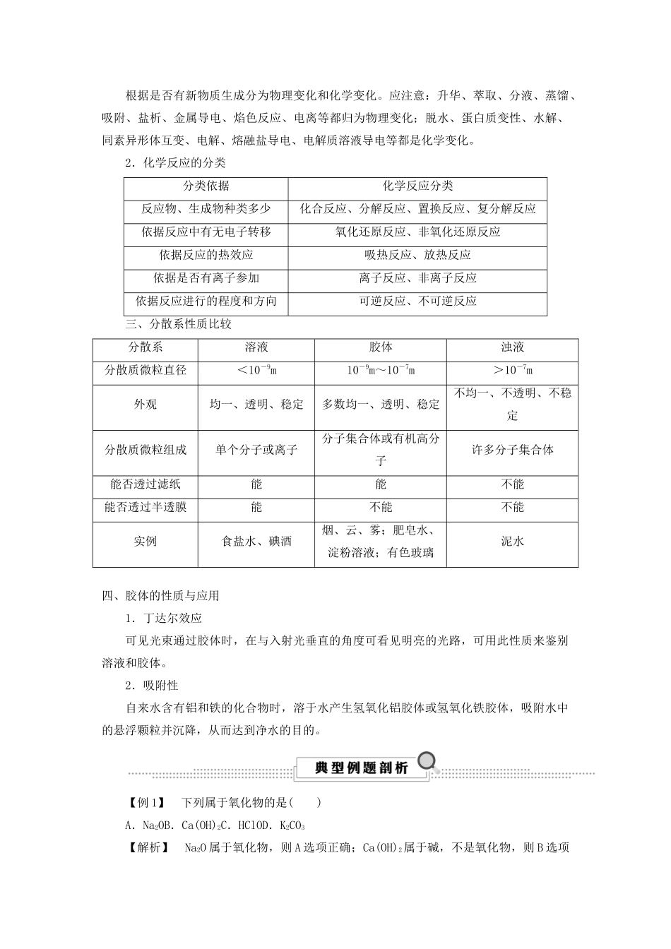 （浙江选考）高考化学大一轮复习 第1讲  化学家眼中的物质世界 考点1 物质的组成分类与转化变化学案-人教版高三全册化学学案_第2页