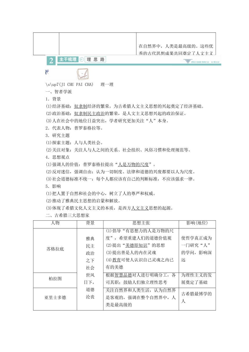 案）高考历史一轮总复习 第十二单元 西方人文精神的起源及其发展 43 西方人文主义思想的起源学案（含解析）-人教版高三全册历史学案_第2页
