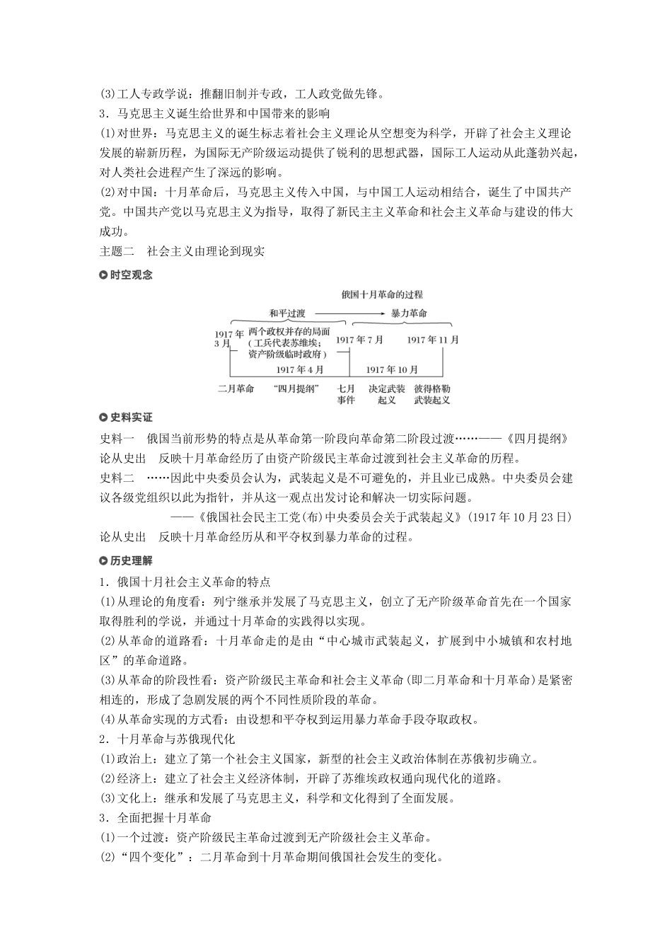 （浙江选考）高考历史一轮总复习 专题六 近代西方民主政治的确立与发展和解放人类的阳光大道 考点17 解放人类的阳光大道学案-人教版高三全册历史学案_第3页