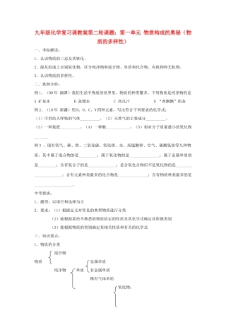 2012届中考化学要点专项复习教案20