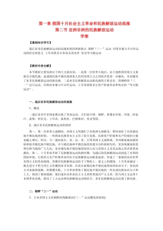 高二历史下：1.2 亚洲非洲的民族解放运动 学案 人教版