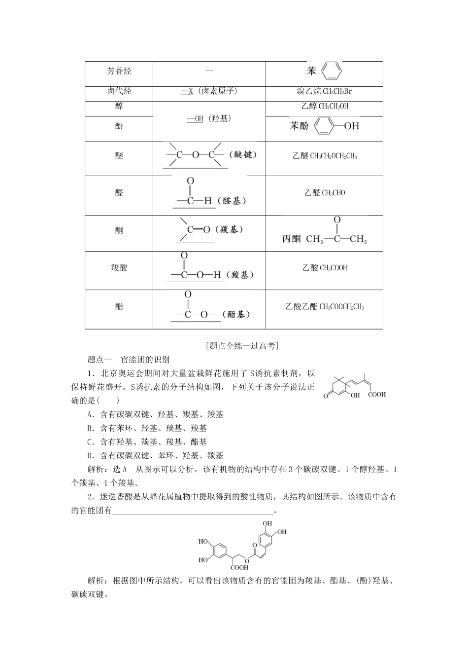 （江苏专版）高考化学一轮复习 专题七 第二十五讲 认识有机化合物学案（含解析）-人教版高三全册化学学案_第2页