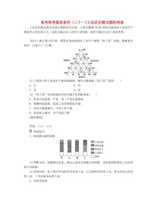 高考地理一轮复习 第二部分 第十单元 工业地域的形成与发展 高考热考图表系列（二十一）工业区位模式图的判读学案-人教版高三全册地理学案
