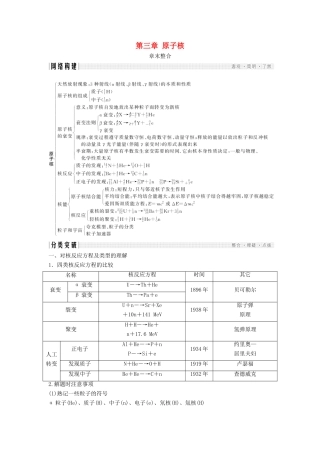 高中物理 第三章 原子核章末整合导学案 教科版选修3-5-教科版高二选修3-5物理学案