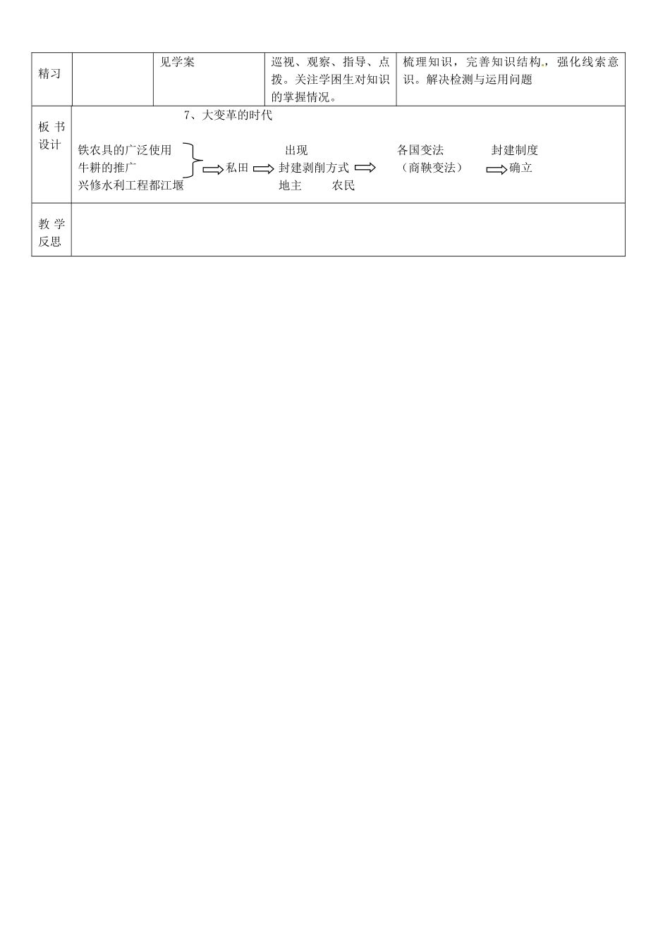 吉林省通化市外国语中学七年级历史上册 第7课 大变革的时代导学案 新人教版_第2页