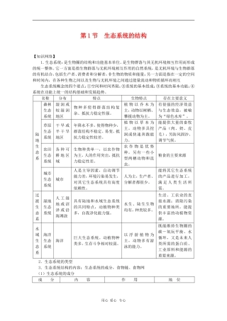 高中生物：2.3.1《生态系统的结构》学案（1）（中图版必修3）